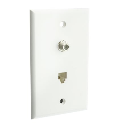 Cable Wholesale 3 Port Single Gang Keystone Wall Plate - White 301-3K-W